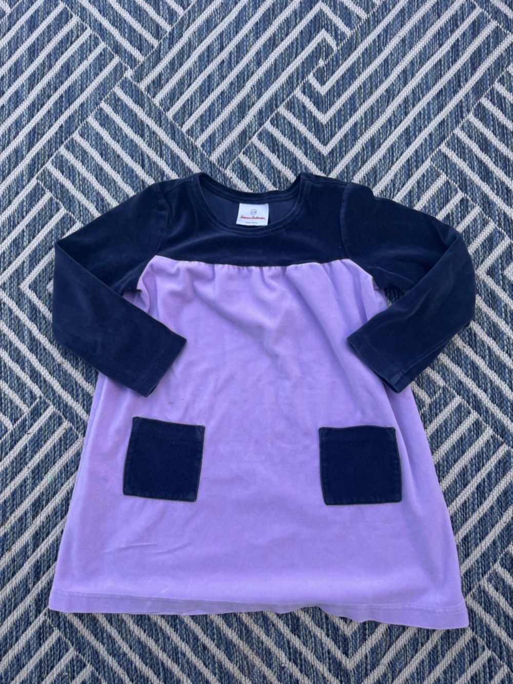 Hannah Andersson Navy Yoke Lavender Dress